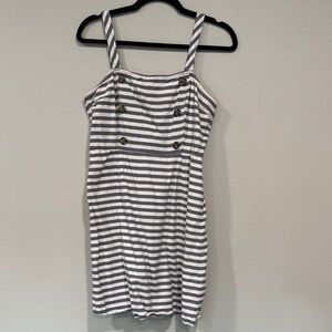 Derek Heart Gray and White Striped Mini Dress